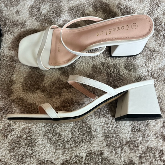 White Slip On Heels - Picture 2 of 2